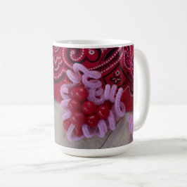 Süßigkeiten Rot und Rosa rustikal Kaffeetasse