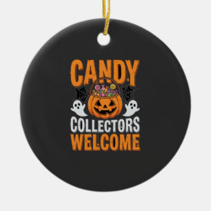 Süßigkeiten Sammler Willkommen Halloween Kürbis Keramik Ornament