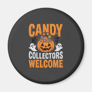 Süßigkeiten Sammler Willkommen Halloween Kürbis Magnet