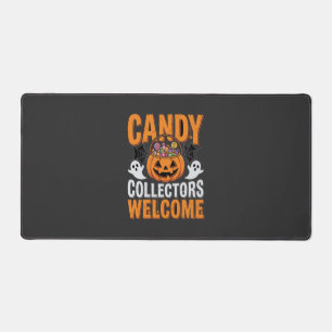 Süßigkeiten Sammler Willkommen Halloween Kürbis Schreibtischunterlage