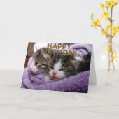 Süßigkeiten schläfrige Kätzchen Karte (Gelbe Blume)