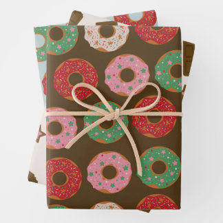 Süßigkeiten Schokolade Donuts Geschenkpapier Set