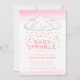 Süßigkeiten Sprinklen Rosa Aquarelltuch Babydusche Einladung