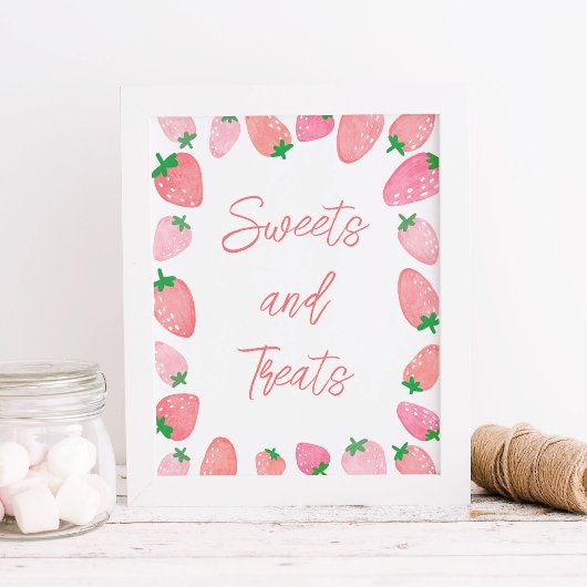 Süßigkeiten Strawberry Babydusche Poster