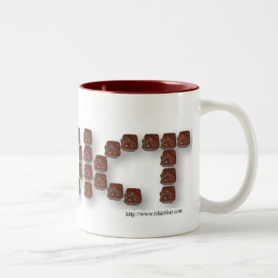Süßigkeiten süchtig Süße Candy Slogan Design Zweifarbige Tasse