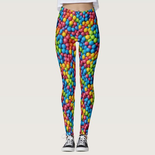 Süßigkeiten, Süßigkeiten, Kaugummi-Hintergrund Leggings (Vorderseite)