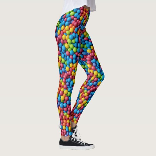 Süßigkeiten, Süßigkeiten, Kaugummi-Hintergrund Leggings (Rechts)