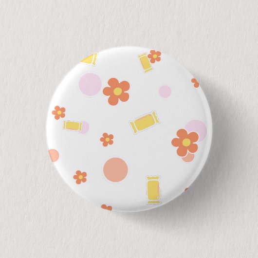 Süßigkeiten und Blumen Button (Vorderseite)
