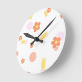 Süßigkeiten und Blumen Runde Wanduhr (Winkel)