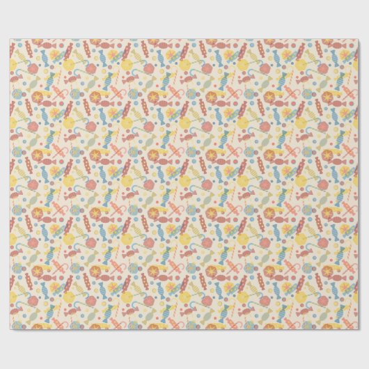 Süßigkeiten und Bonbonmuster Geschenkpapier (Flach)