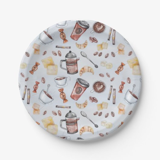Süßigkeiten und Kaffee Pappteller (Vorderseite)