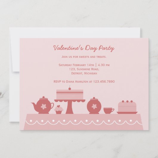 Süßigkeiten und Leckereien am Valentinstag Einladung (Vorderseite)