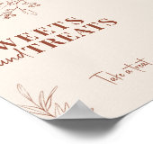 Süßigkeiten und Leckereien Boho Wedding Sign Poster (Ecke)