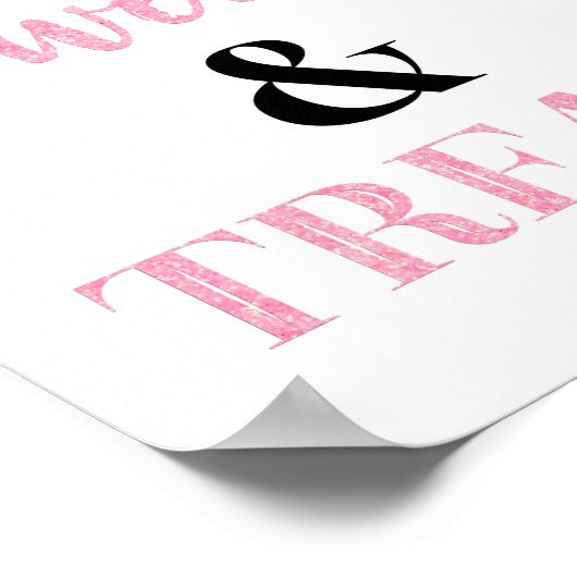 Süßigkeiten und Leckereien in Schwarz Rosa Poster (Ecke)