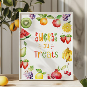 Süßigkeiten und Leckereien Obst Zwei-Ti-Frutti-Geb Poster