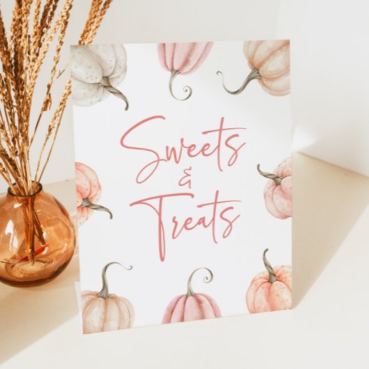 Süßigkeiten und Leckereien von Pink White Pumpkin Sockelschild