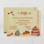 Süßigkeiten und süßes Leckerei-Party lädt ein Einladung (Vorne/Hinten)