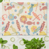 Süßigkeiten und Süßigkeits-Muster Geschirrtuch (Gefaltet)