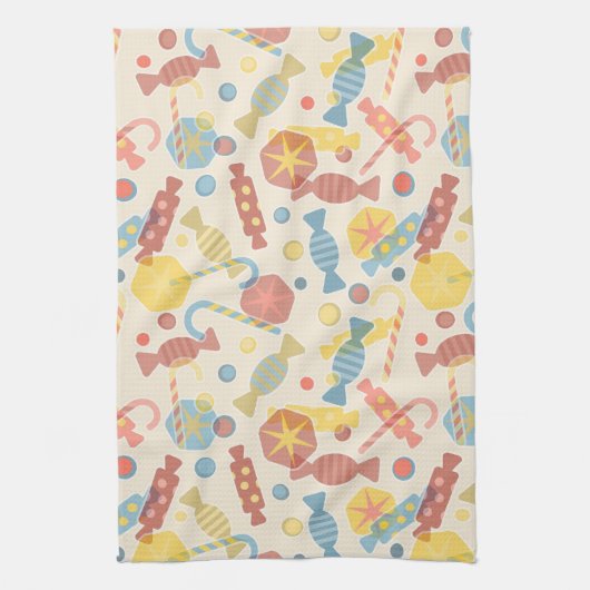Süßigkeiten und Süßigkeits-Muster Geschirrtuch (Vertikal)