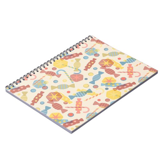 Süßigkeiten und Süßigkeits-Muster Notizblock (Linke Seite)