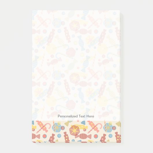 Süßigkeiten und Süßigkeits-Muster Post-it Klebezettel (Vorderseite)