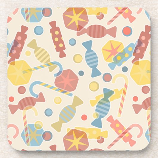 Süßigkeiten und Süßigkeits-Muster Untersetzer (Vorderseite)