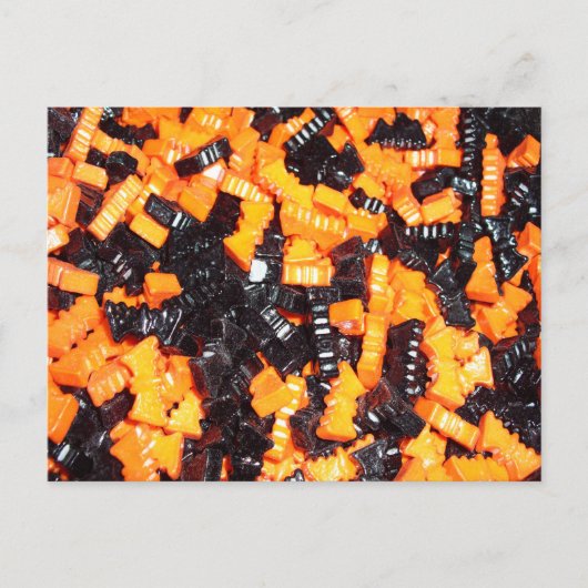 Süßigkeiten Vampirfledermäuse Schwarz & Orange Postkarte (Vorderseite)