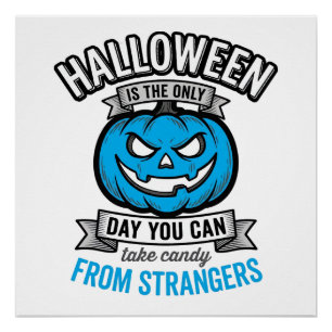 Süßigkeiten von Fremden an Halloween Vintage-Kürbi Poster