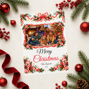 Süßigkeiten-Weihnachtsfamilienporträt Feiertagskarte