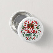 Süßigkeiten-Weihnachtsgruß Button (Vorne & Hinten)