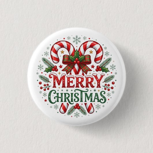 Süßigkeiten-Weihnachtsgruß Button (Vorderseite)