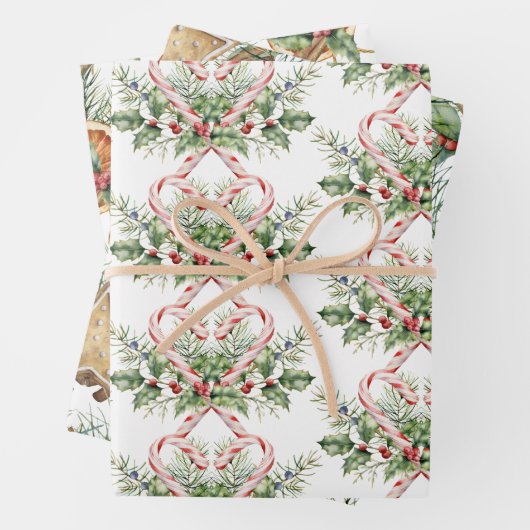 Süßigkeiten-Wrapping-Papier-Flachblatt-Set 3 Geschenkpapier Set (Beispiel)