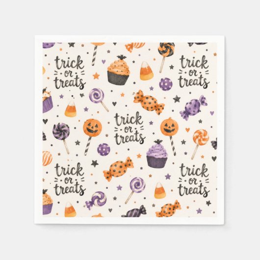 Süßigkeiten zum Trick or Treat Serviette (Vorderseite)