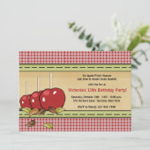 Süßigkeits-Apfel-Einladung Einladung (Stehend Vorderseite)