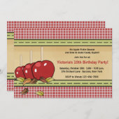 Süßigkeits-Apfel-Einladung Einladung (Vorne/Hinten)