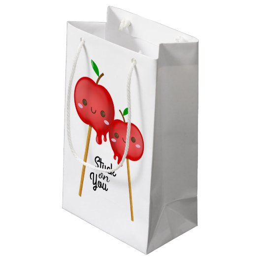Süßigkeits-Äpfel fest auf Ihnen Kleine Geschenktüte (Rückseite Schrägansicht)