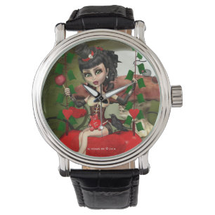 Süßigkeits-Apple-Liebe gotische Lolita Kunst-Uhr Armbanduhr