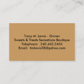 Süßigkeits-Buffet-Visitenkarten Visitenkarte (Rückseite)