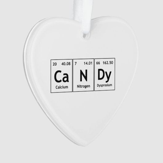 Süßigkeits-Chemie-Periodensystem-Wort-Element-Atom Ornament (Vorderseite)