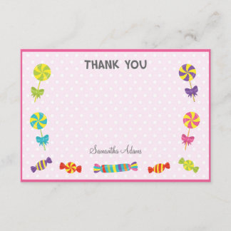 Süßigkeits-Geburtstag danken Ihnen zu kardieren Dankeskarte