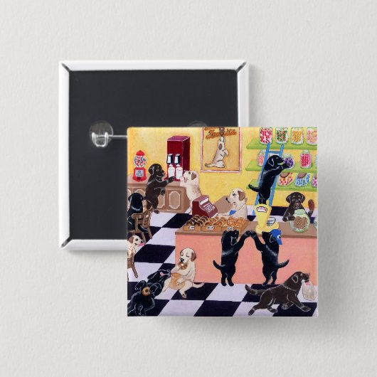 Süßigkeits-Geschäft Labradors Button (Vorne & Hinten)