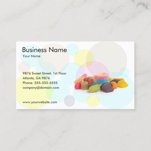 Süßigkeits-Geschäfts-Visitenkarte-Schablone Visitenkarte (Vorderseite)