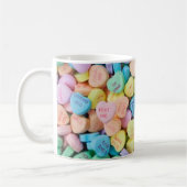 Süßigkeits-Gesprächsherzen des Valentinsgrußes Kaffeetasse (Links)