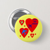 Süßigkeits-Herz-Valentinsgruß-Flugzeug Button (Vorne & Hinten)