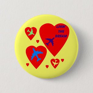 Süßigkeits-Herz-Valentinsgruß-Flugzeug Button
