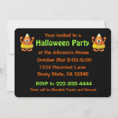 Süßigkeits-Mais-Halloweenboo-Party Einladung (Rückseite)