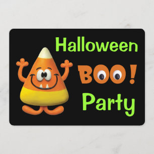 Süßigkeits-Mais-Halloweenboo-Party Einladung