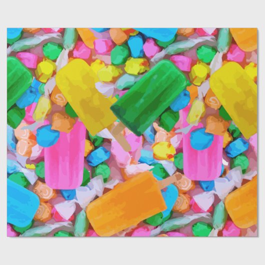 Süßigkeits-Packpapier Geschenkpapier (Flach)