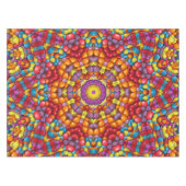 Süßigkeits-rotes gelb-orangees Vintages Tischdecke (Vorderseite (Horizontal))