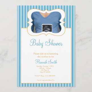 Süßigkeits-Streifen - Foto-Baby-Dusche BO Einladung